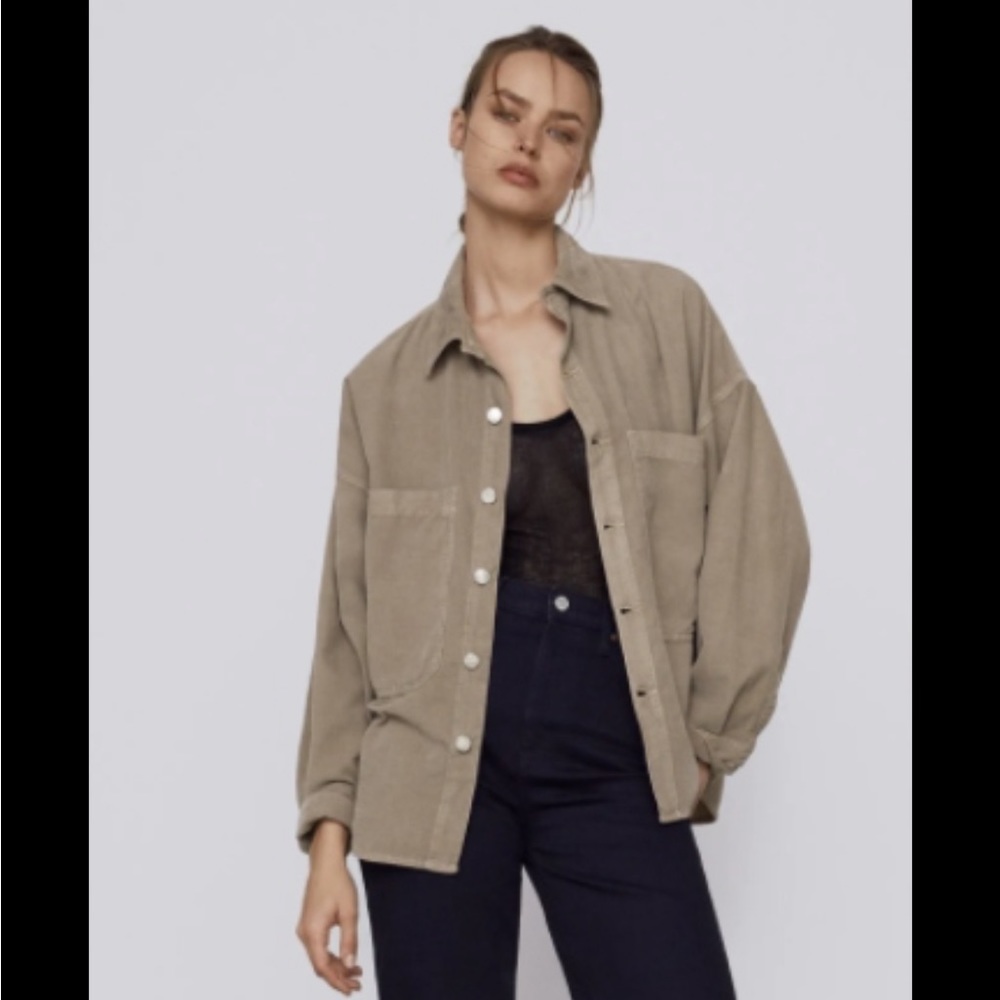 Zara Fine Walled Corduroy Overshirt XS